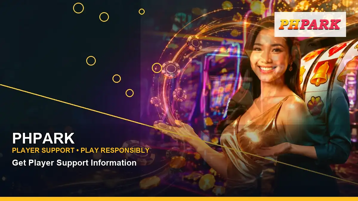 PHPARK lucky reels online slot games featuring an adult Filipina casino host with a right-framed composition