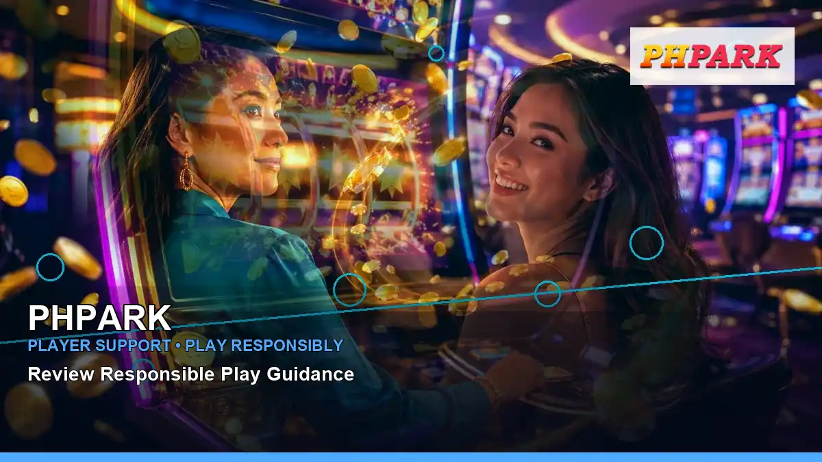 PHPARK high-energy mobile casino first deposit rewards in a layered collage layout for Philippine players